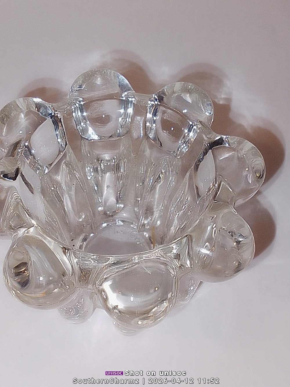 Home Essentials Clear Bubble Glass Candle Holder